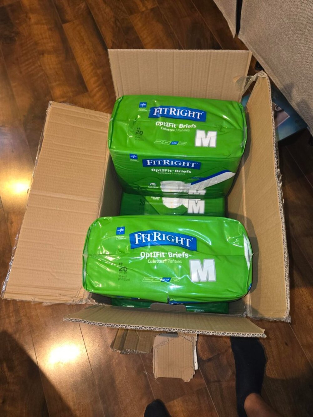 Medline FitRight Large, Extra Adult Briefs - 80 count